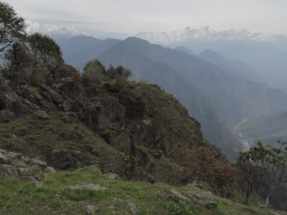 Green mountains and a deep valley near Dharchula